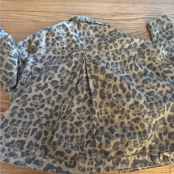 FREE PEOPLE We The Free Opal Swing Printed Denim Jacket - Leopard X-SMALL - Picture 11 of 13